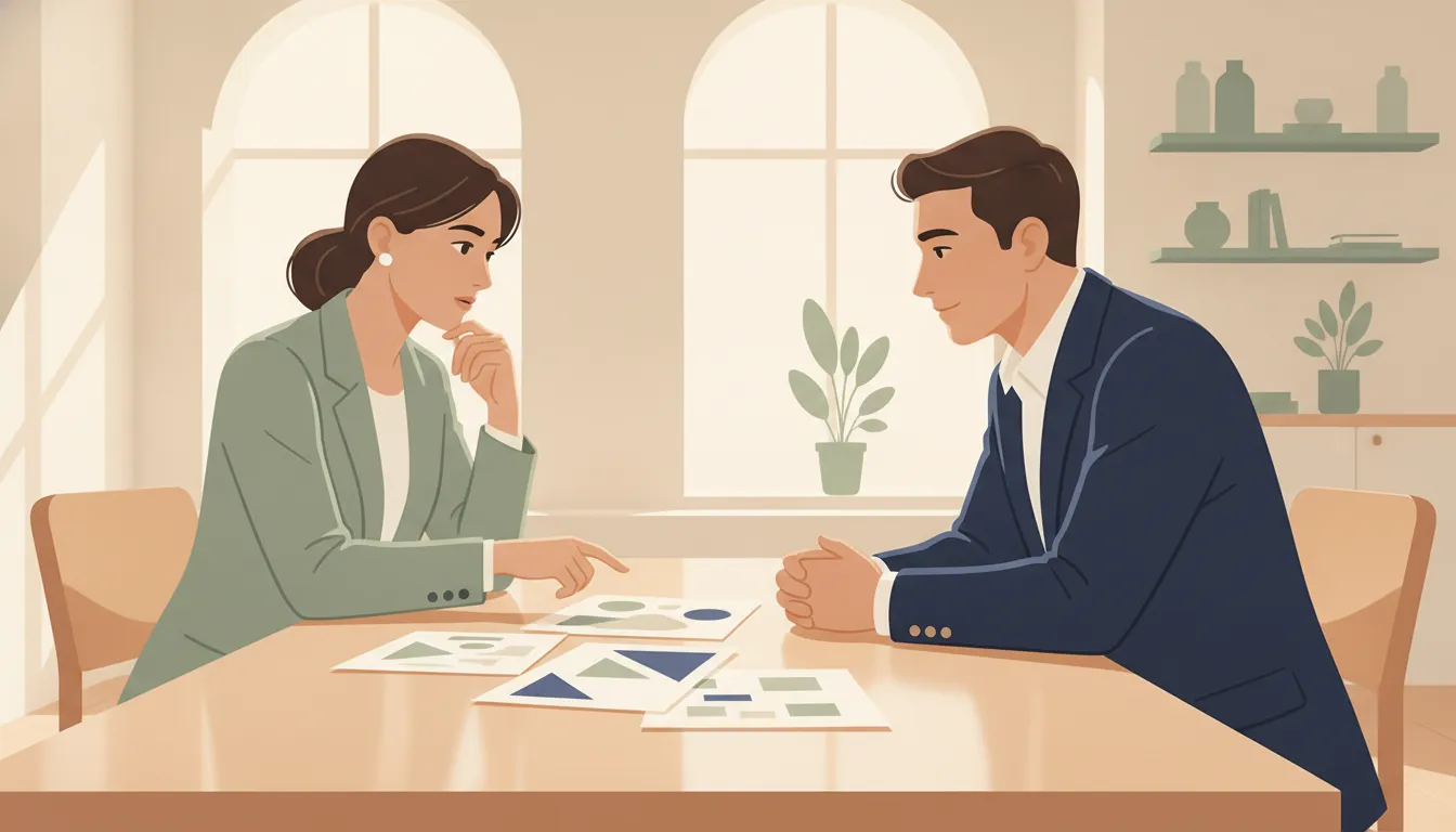 Independent healthcare practice advisory consultant meeting with a practice owner in a bright office