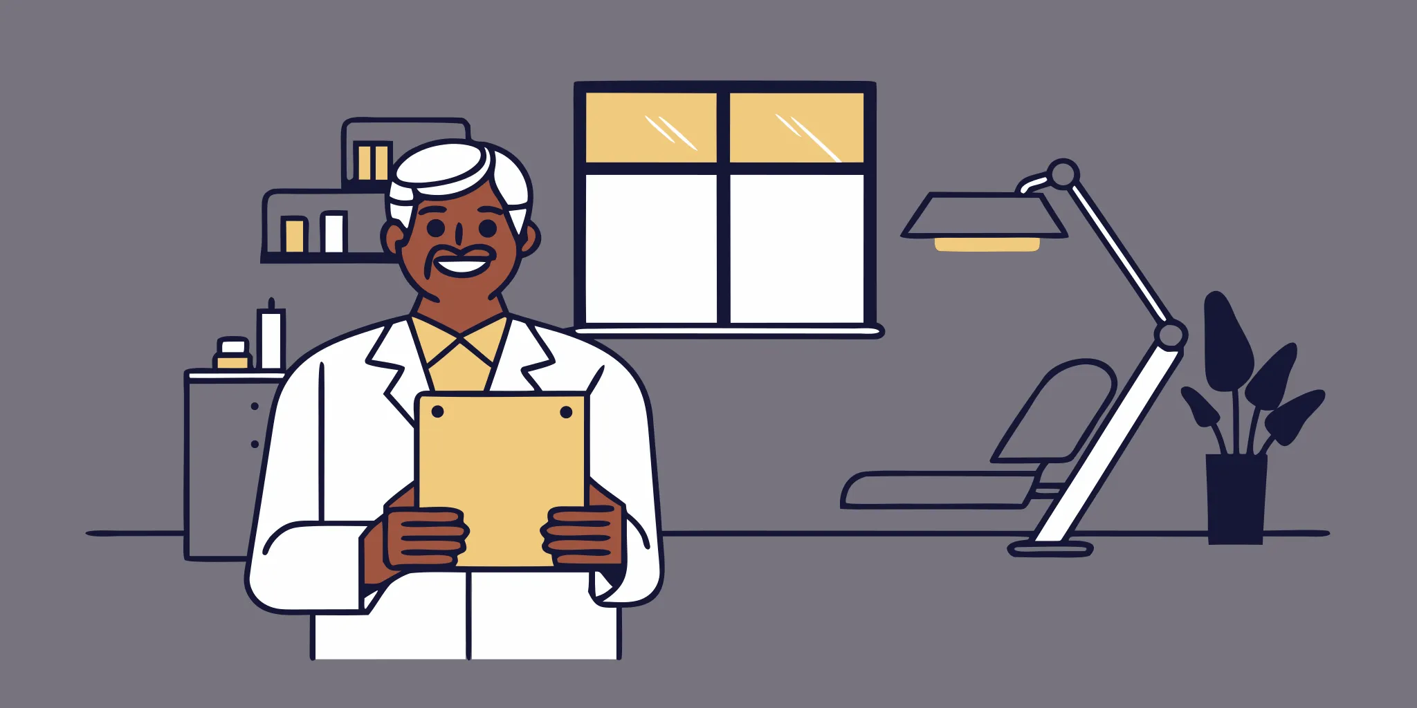 Dental practice owner reviewing documents in a modern dental office
