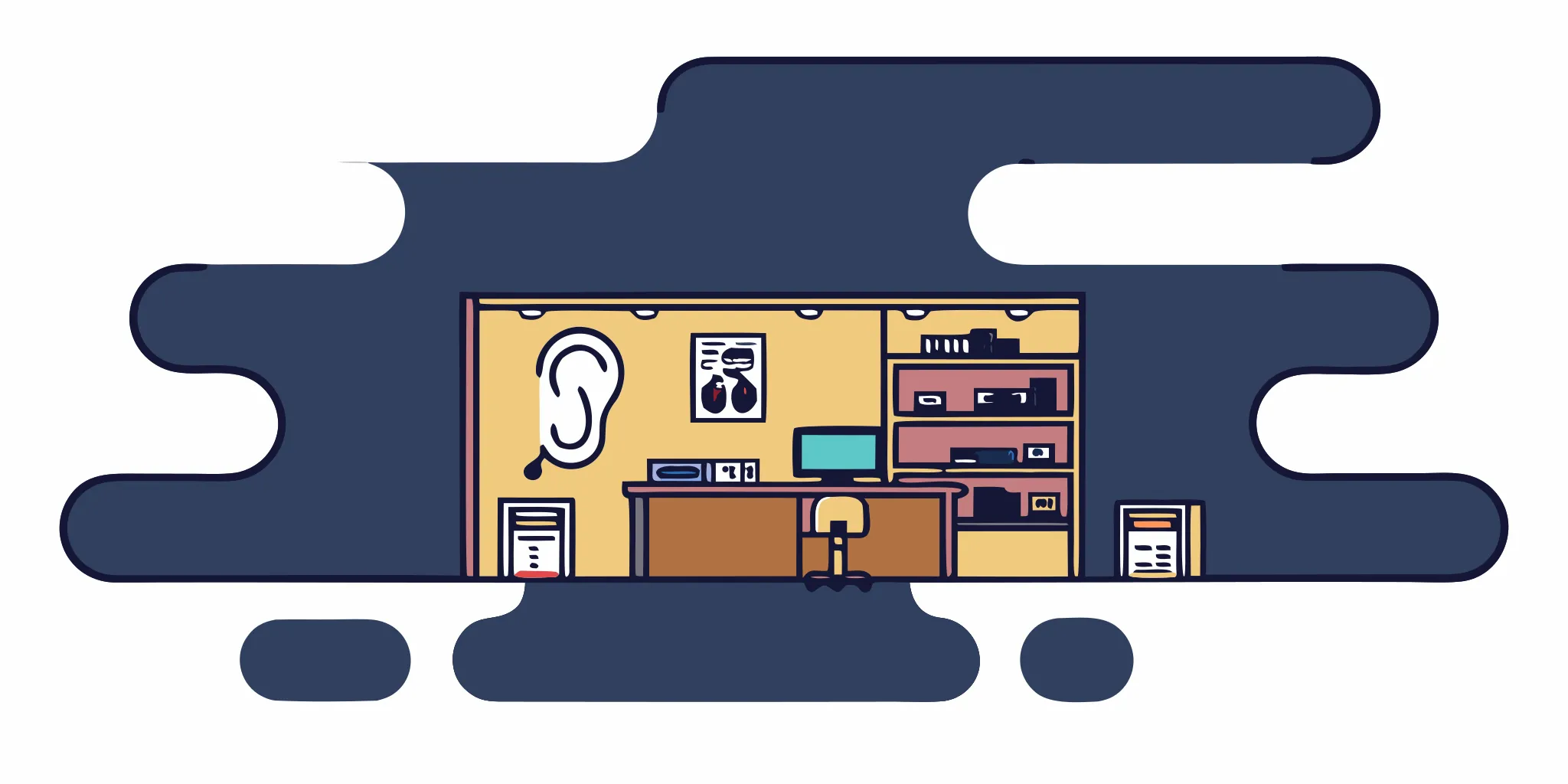 ENT and allergy clinic modern illustration