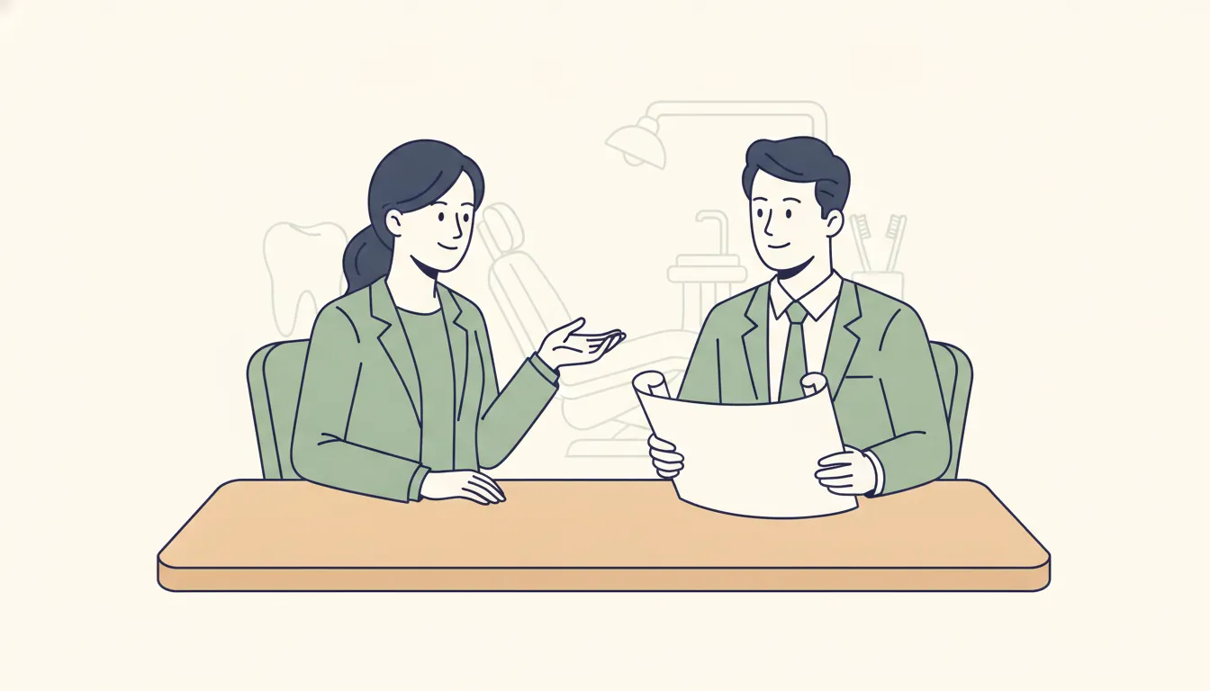 Dental practice owner and advisor discussing a transition plan