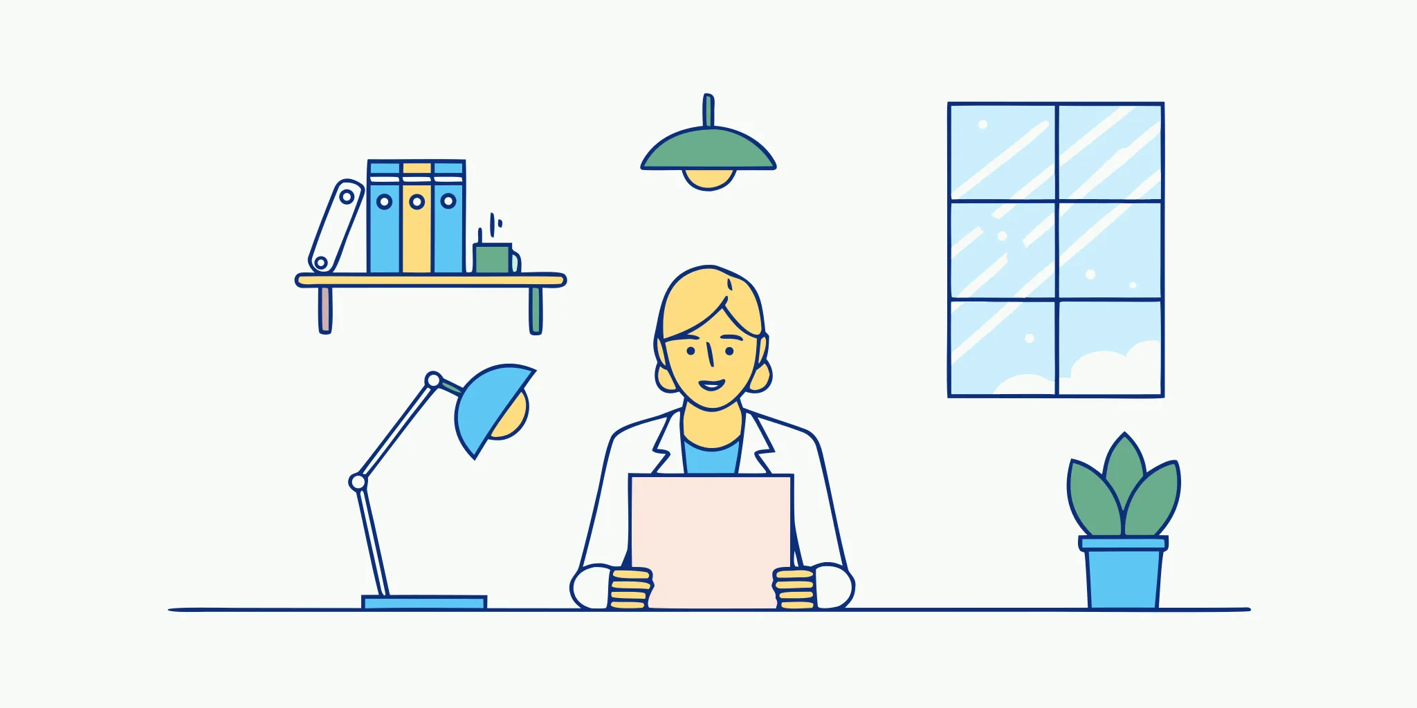 Healthcare professional reviewing a Letter of Intent document on a desk