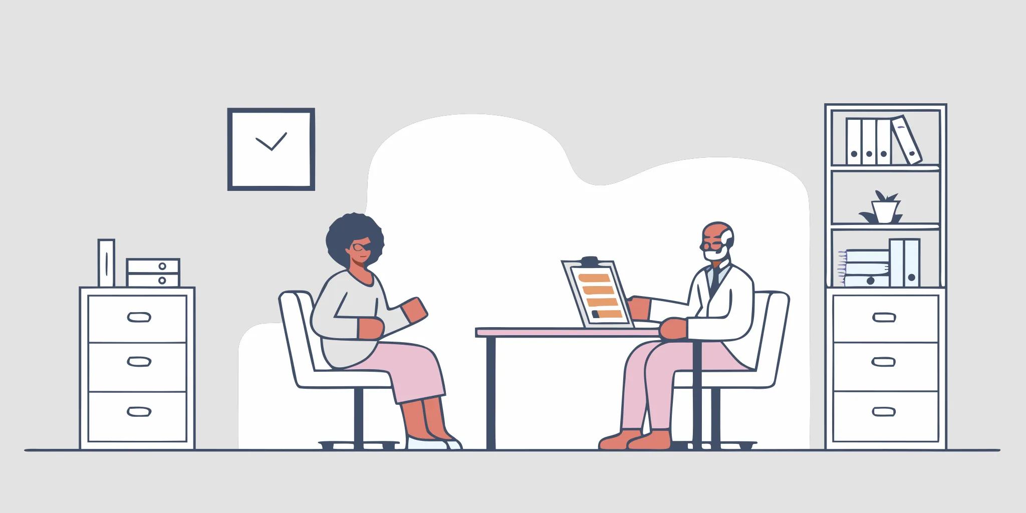 Medical practice owner reviewing valuation documents with an independent advisor