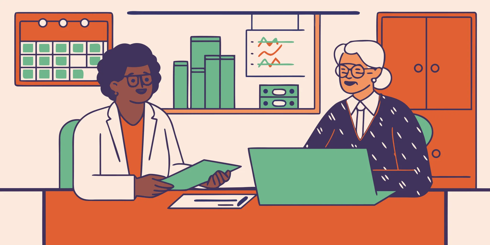 Practice owner and advisor reviewing a medical practice valuation