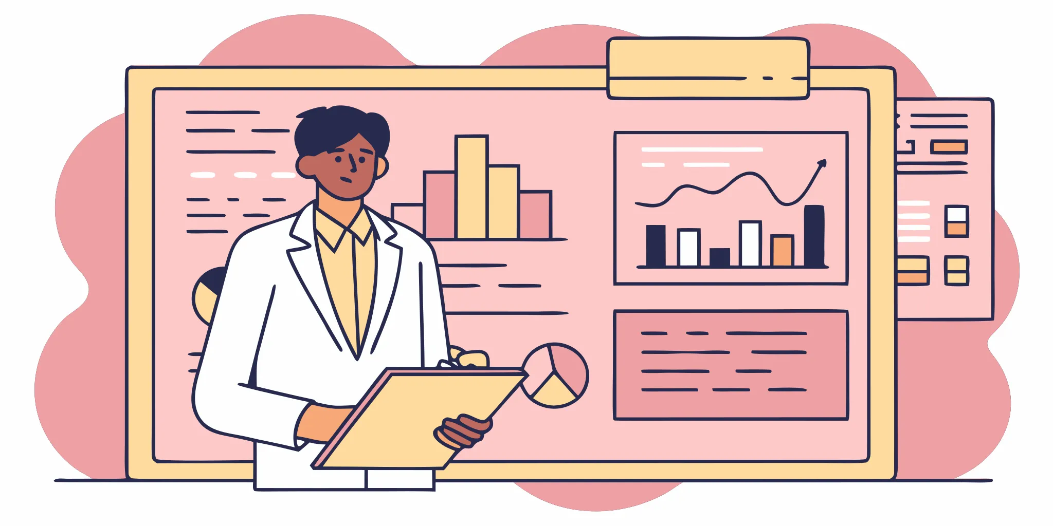 Pain management physician reviewing pain management practice valuation information