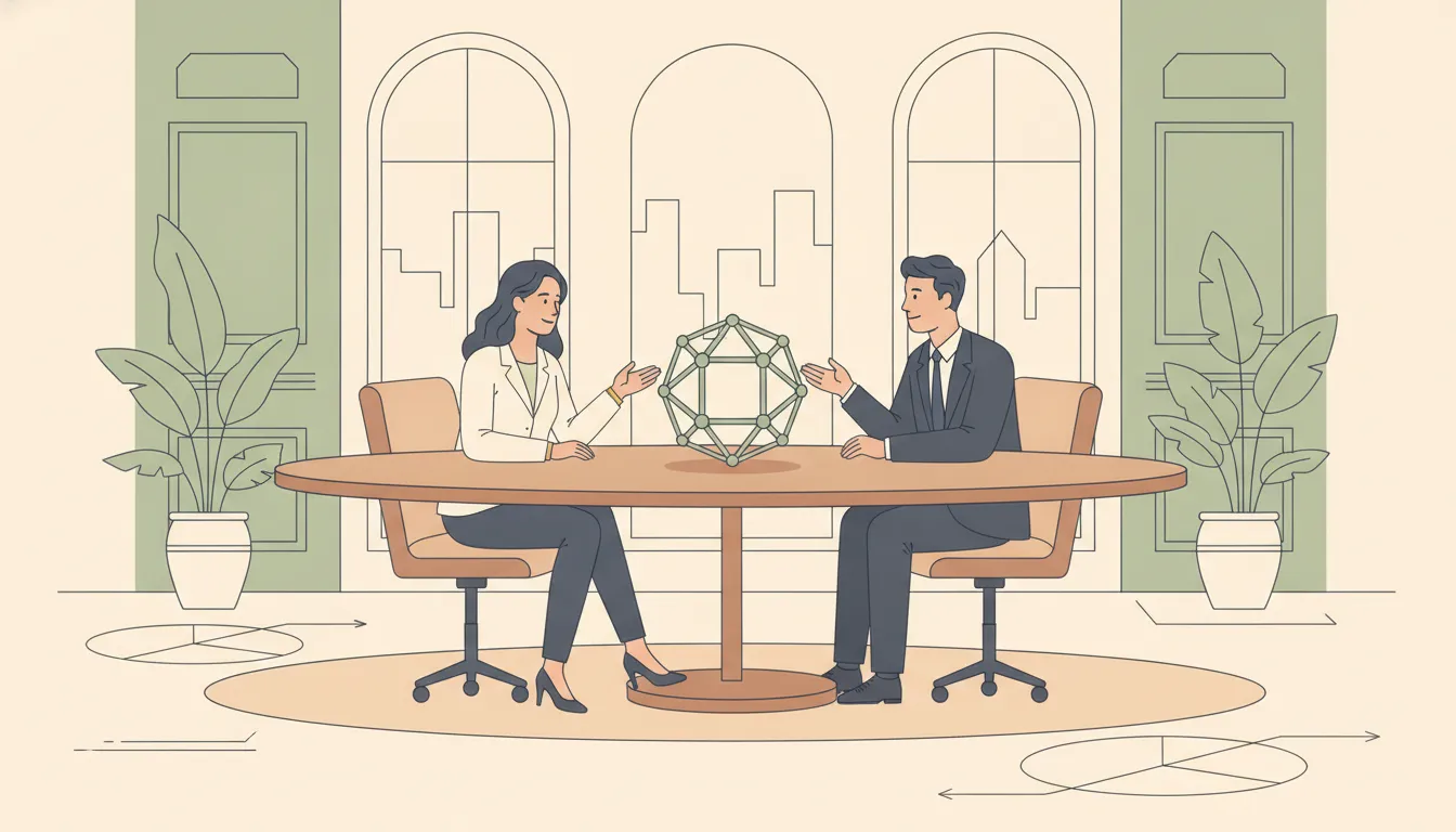 Dental practice owner reviewing a transition plan with an advisor