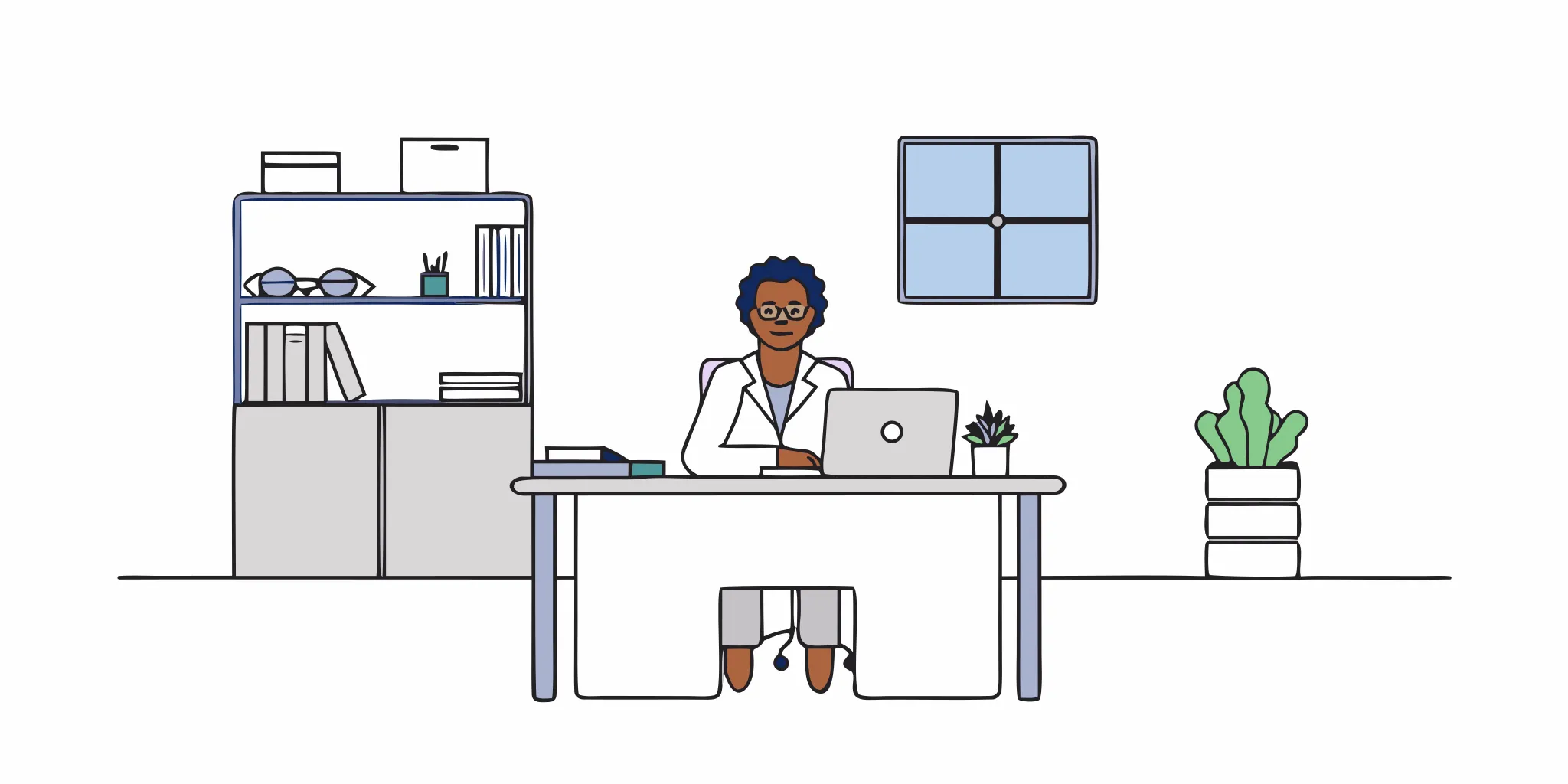 Dental practice owner reviewing financial documents in a modern dental office