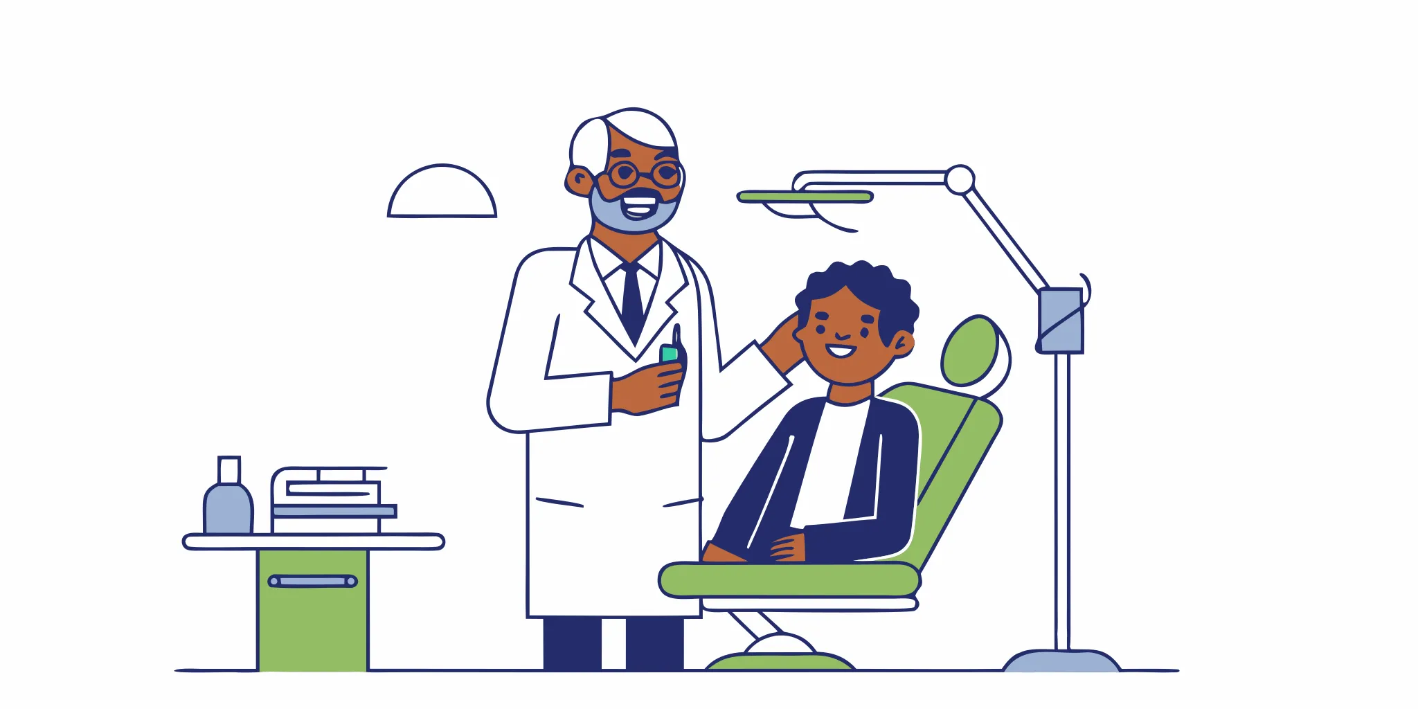 Experienced dentist mentoring a younger associate during practice transition