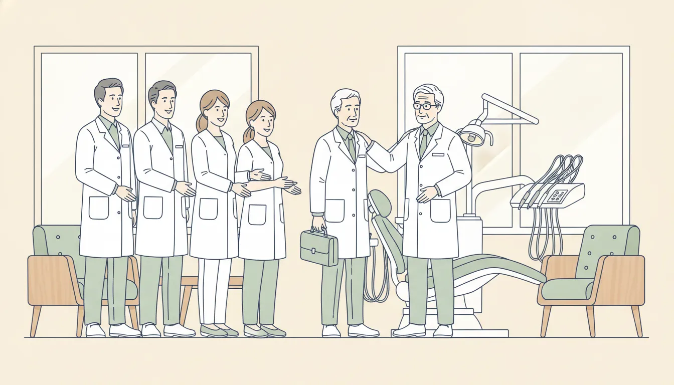 Dental practice team planning a calm post-sale handoff