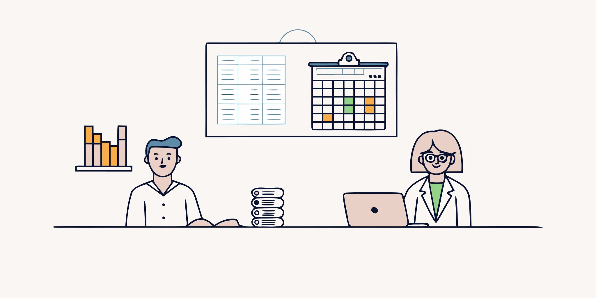 Dental practice financial advisor reviewing normalized EBITDA recast spreadsheet with practice owner during a pre-transaction consultation